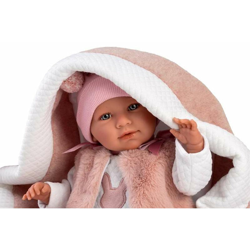 Babypuppe Llorens 40 cm Rosa Babytragetasche (Restauriert B)