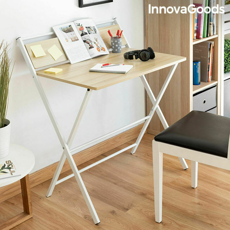 Folding Desk with Shelf InnovaGoods Tablezy Wood (Refurbished B)