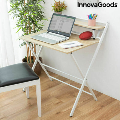 Bureau Pliable avec Étagère InnovaGoods Tablezy Bois (Reconditionné B)