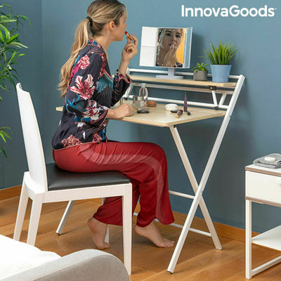 Folding Desk with Shelf InnovaGoods Tablezy Wood (Refurbished B)