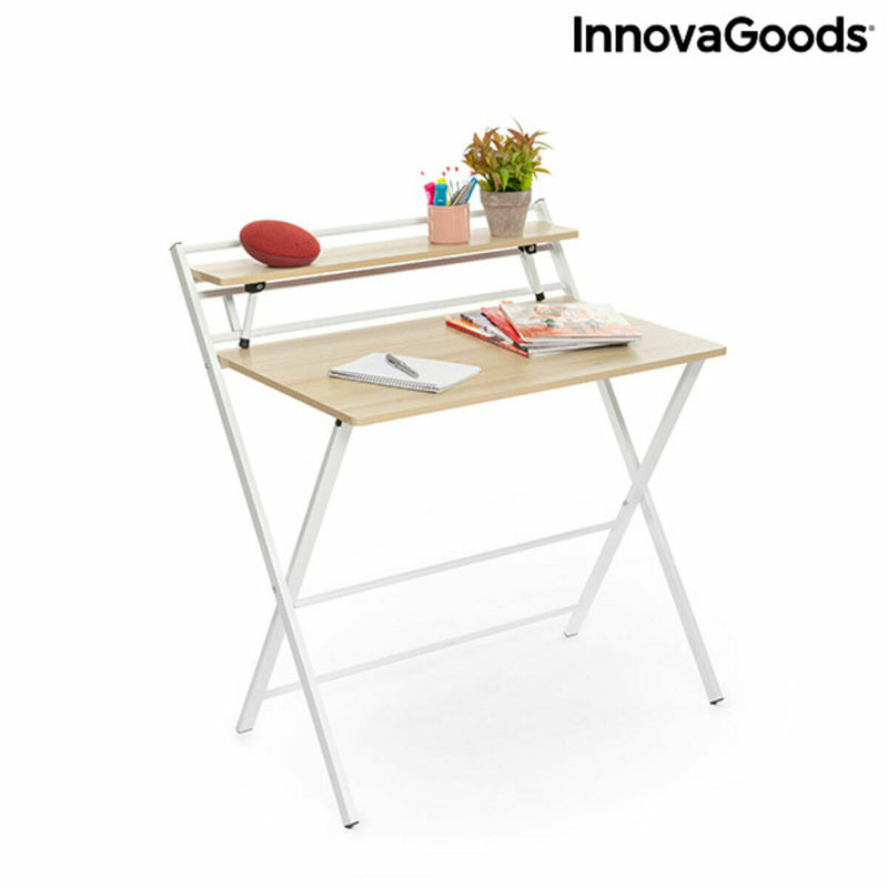 Folding Desk with Shelf InnovaGoods Tablezy Wood (Refurbished B)