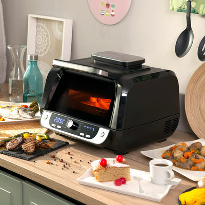 Friggitrice ad Aria con Grill, Accessori e Ricettario InnovaGoods Nero Acciaio 3400 W 6 L (Ricondizionati C)