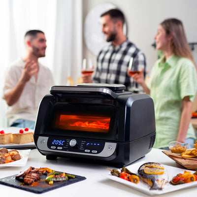 Friggitrice ad Aria con Grill, Accessori e Ricettario InnovaGoods Nero Acciaio 3400 W 6 L (Ricondizionati C)