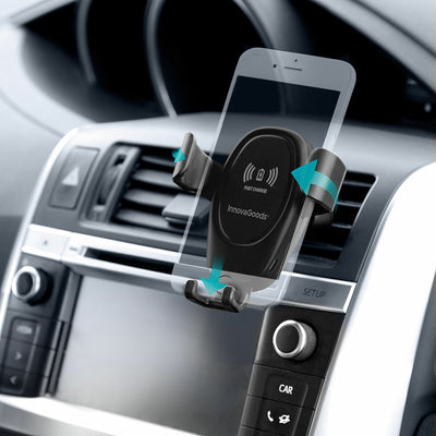 Mobile Phone Holder with Wireless Charger for Cars Wolder InnovaGoods V0103067 (Refurbished B)