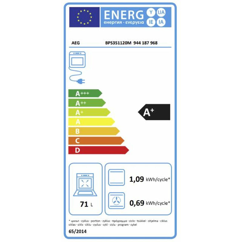 Forno Pirolitico AEG 71 L 3000W A+ 71 L (Ricondizionati B)