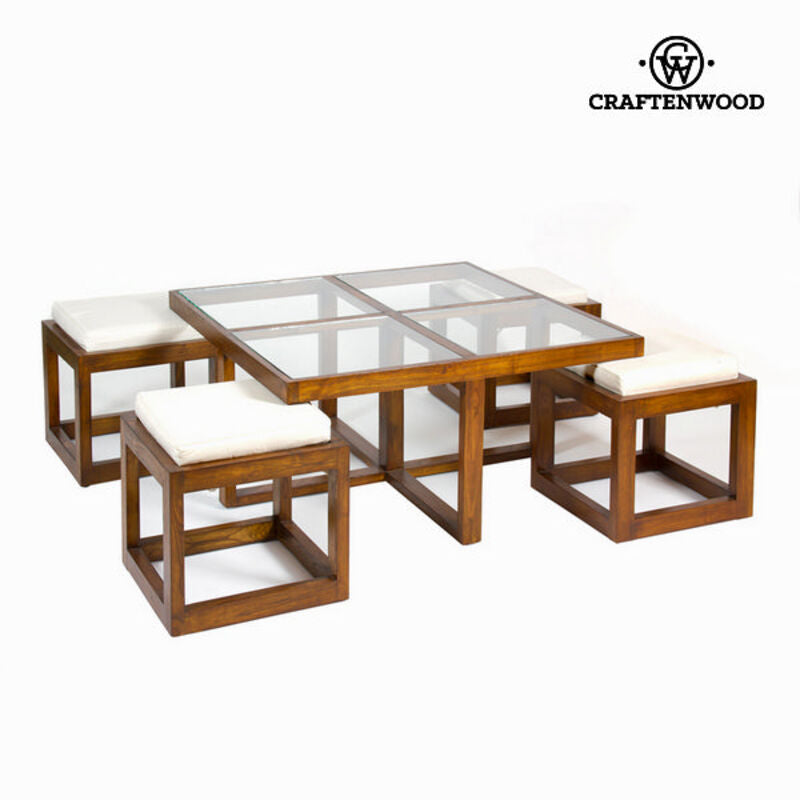 Tisch-Set mit Stühlen (90 x 90 x 45 cm) (Restauriert D)