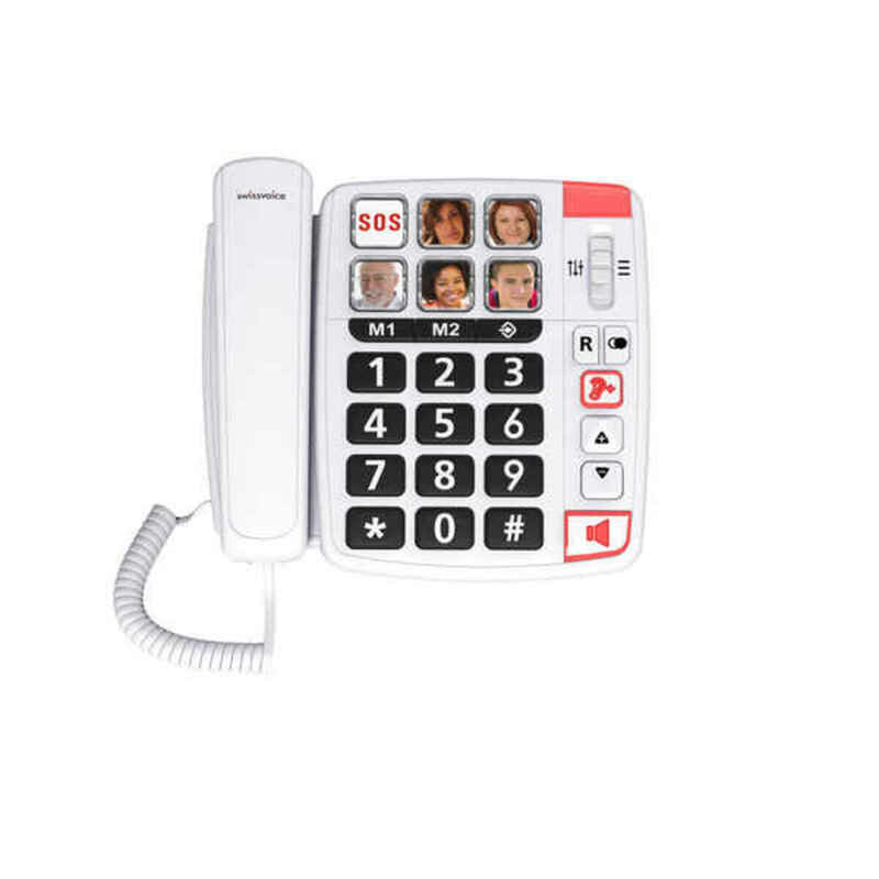 Teléfono Fijo para Mayores Swiss Voice ATL1418644 Blanco (Reacondicionado A+)