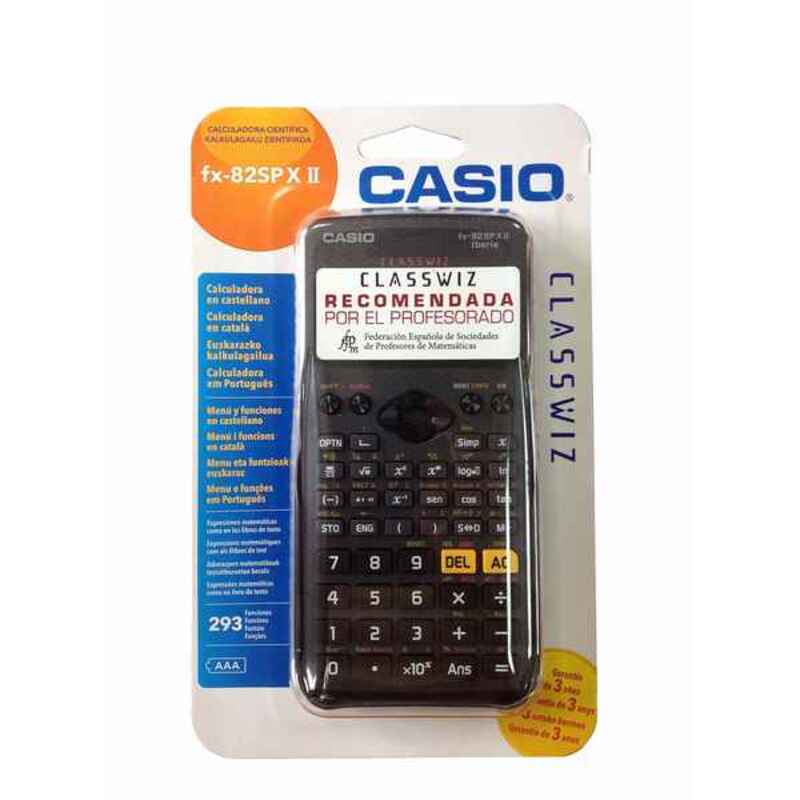 Calcolatrice Casio FX-82SPXII Iberia Grigio Plastica (Ricondizionati A)