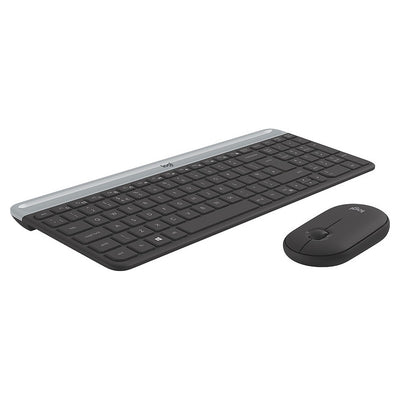 clavier et souris Logitech Noir Gris Français AZERTY QWERTY (Reconditionné B)