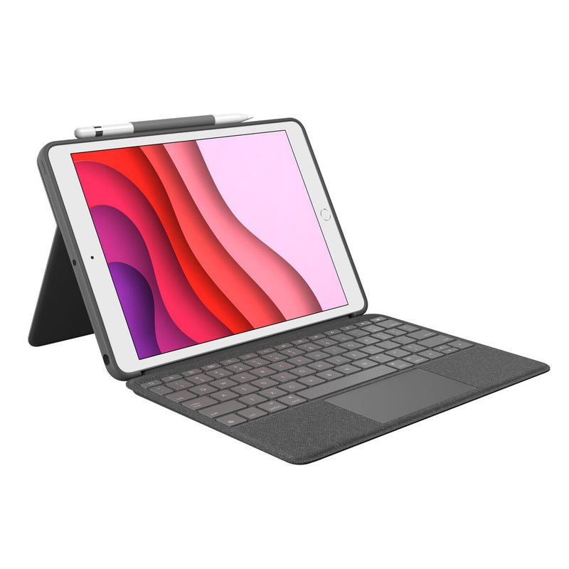 Teclado Bluetooth con Soporte para Tablet iPad Logitech ComboTouch Grafito Alemán QWERTZ (Reacondicionado B)