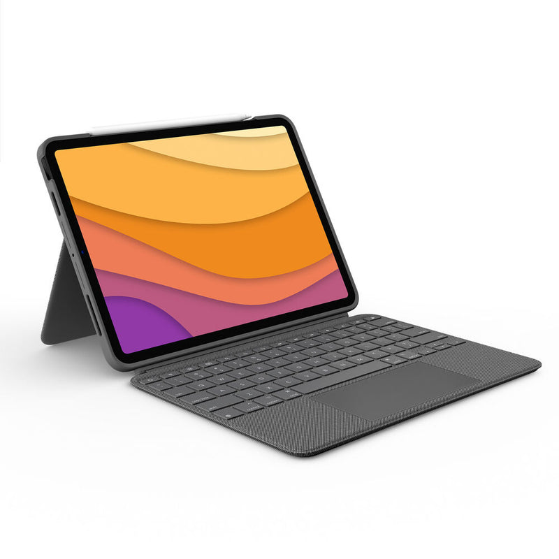 Tastatur iPad Air Logitech COMBO TOUCH Azerty Französisch Grau (Restauriert C)