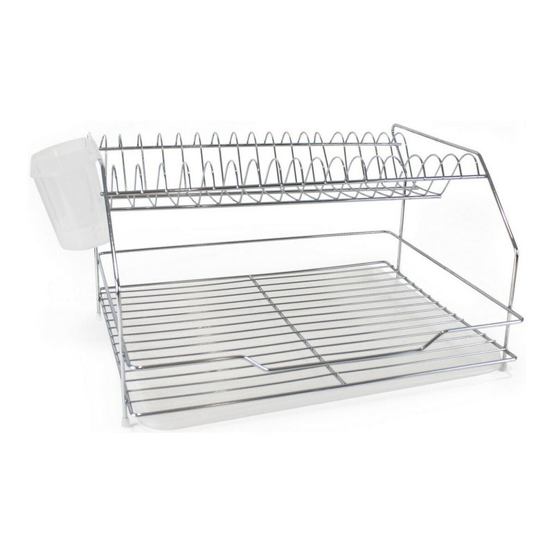 Draining Rack for Kitchen Sink Quttin Silver Metal White (Refurbished B)