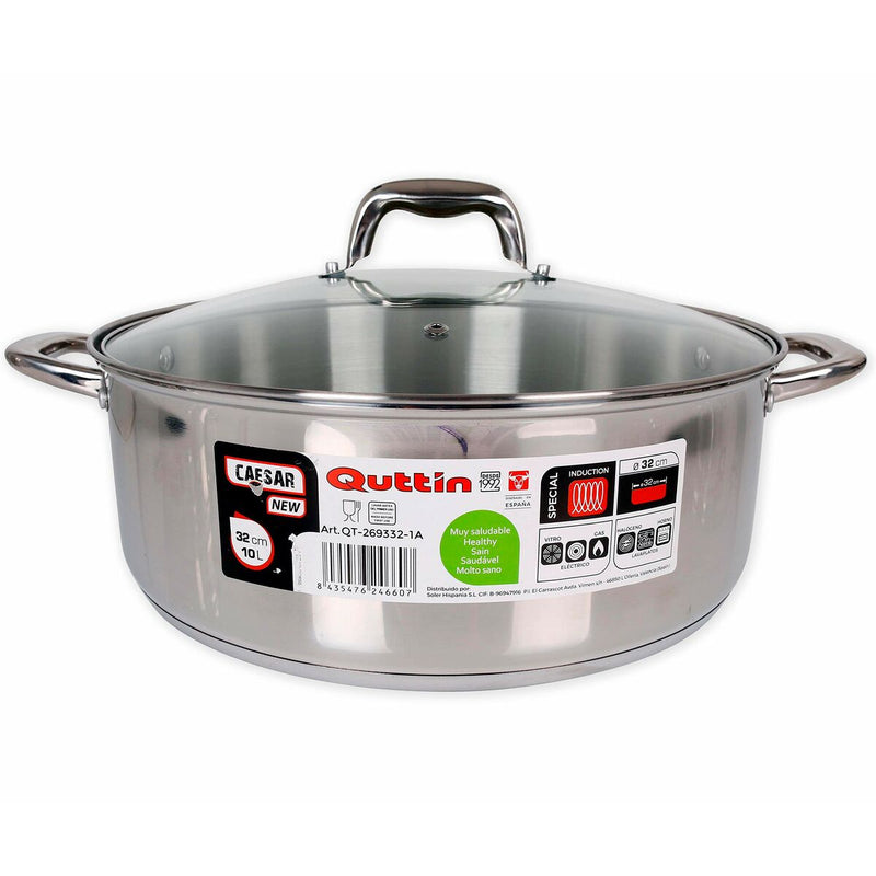 Casserole Quttin Avec couvercle Argenté Acier inoxydable Plastique 10 L (Reconditionné A)