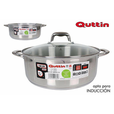 Casseruola Quttin Con coperchio Argentato Acciaio inossidabile Plastica 10 L (Ricondizionati A)