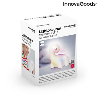 Lámpara Dinosaurio LED Multicolor Lightosaurus InnovaGoods IG815318 Blanco Vinilo (1 unidad) (Reacondicionado B)