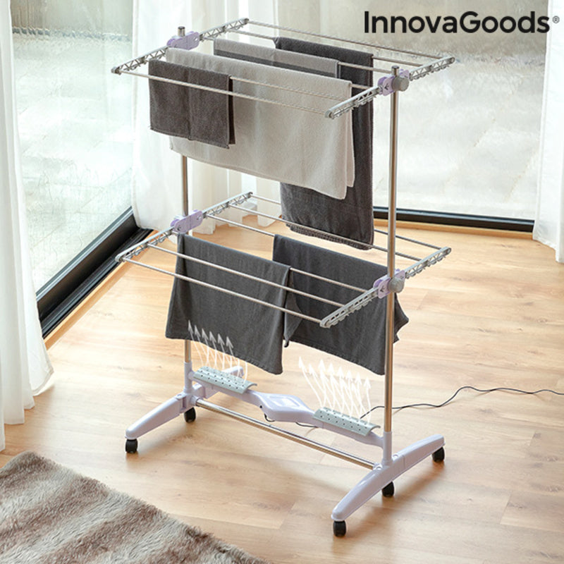 Folding Electric Drying Rack with Air Flow Breazy InnovaGoods IG815349 Aluminium Metal White (Refurbished A)