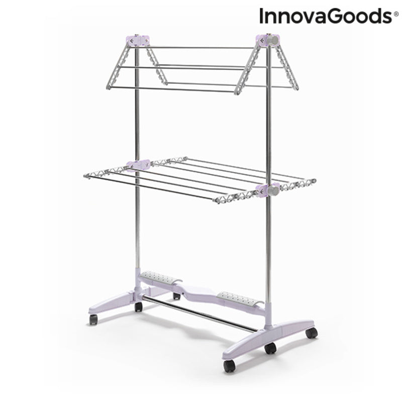 Folding Electric Drying Rack with Air Flow Breazy InnovaGoods IG815349 Aluminium Metal White (Refurbished A)