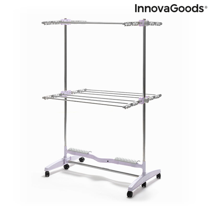 Folding Electric Drying Rack with Air Flow Breazy InnovaGoods IG815349 Aluminium Metal White (Refurbished A)