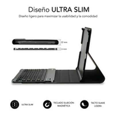 Funda para Tablet y Teclado Subblim SUBKT3-BTL100 Negro Qwerty Español (Reacondicionado A)