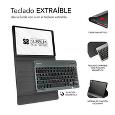 Housse pour Tablette et Clavier Subblim SUBKT3-BTL100 Noir Espagnol Qwerty (Reconditionné A)