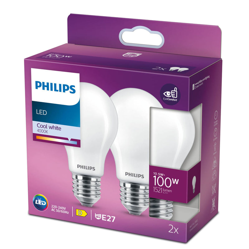 Lampadina LED Philips NL45-0800WT240E27-3PK 4000 K E27 Bianco D (2 Unità) (Ricondizionati A+)