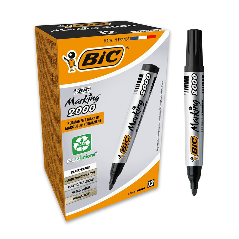 Permanent marker Bic Marking 2000 Black (Refurbished D)