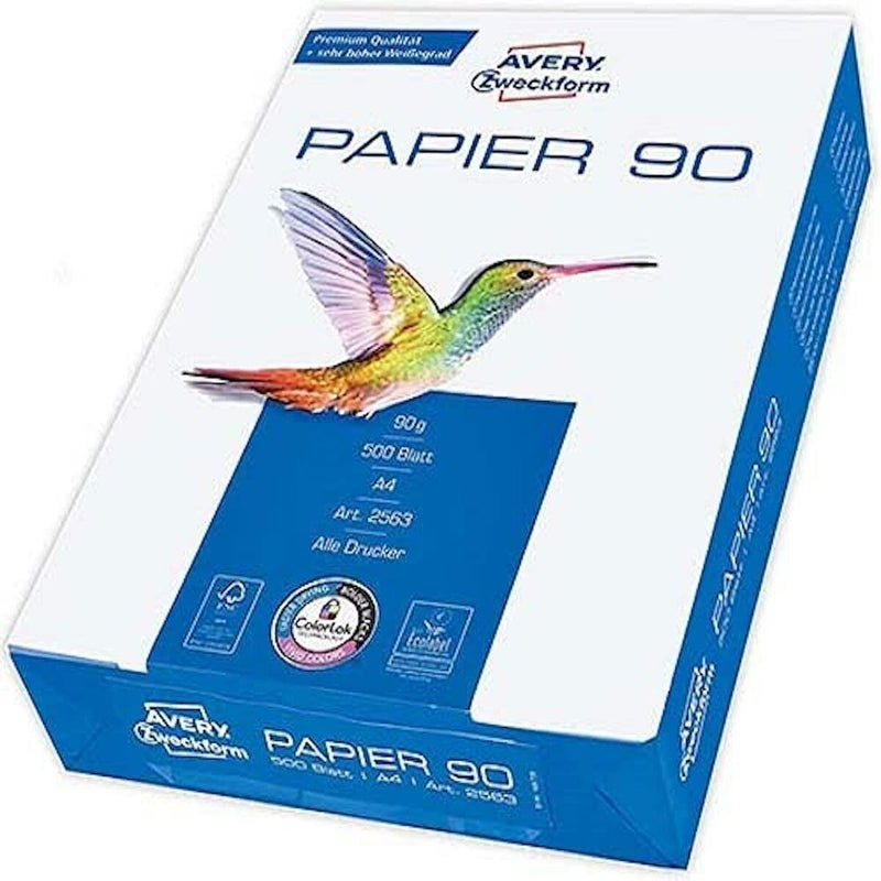 Druckerpapier Avery 2563 Weiß A4 500 Bettlaken (Restauriert A)