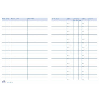 Cahier Avery 223 Fahrtenbuch Voyages (Reconditionné B)