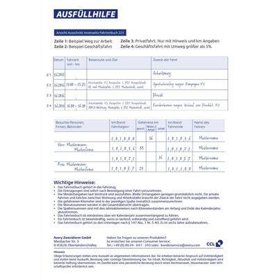 Quaderno Avery 223 Fahrtenbuch Viaggi (Ricondizionati B)