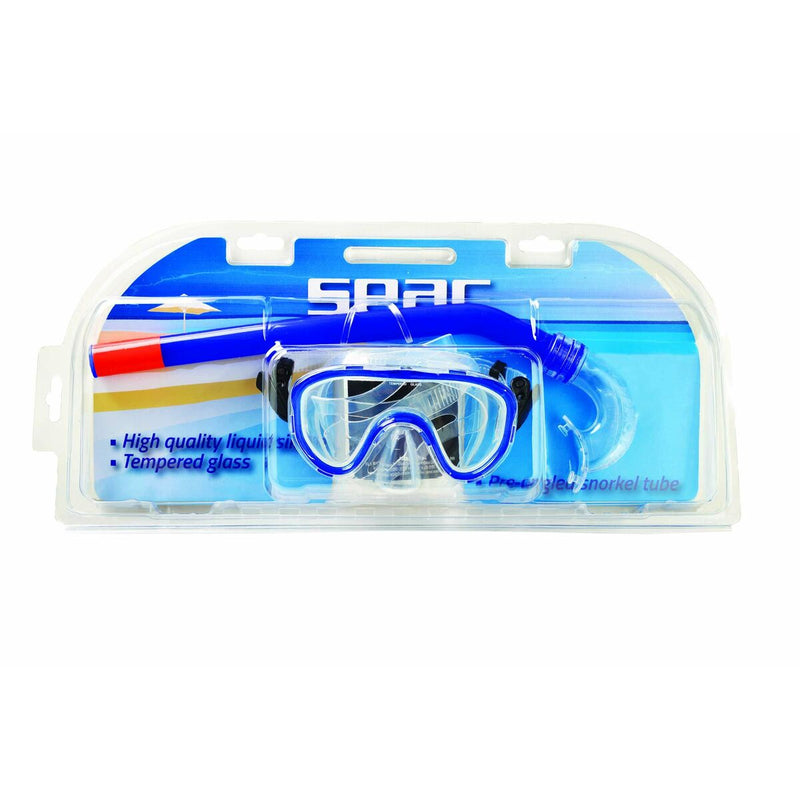 Maschera da Snorkeling con Boccaglio e Pinne Seac Azzurro Per bambini Unisex (Ricondizionati A)