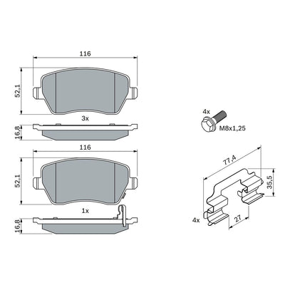 Plaquettes de frein BOSCH BP1071 (Reconditionné B)