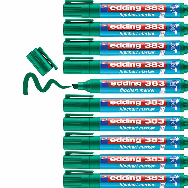 Set of Felt Tip Pens Edding 383 Green (10 Pieces) (Refurbished D)