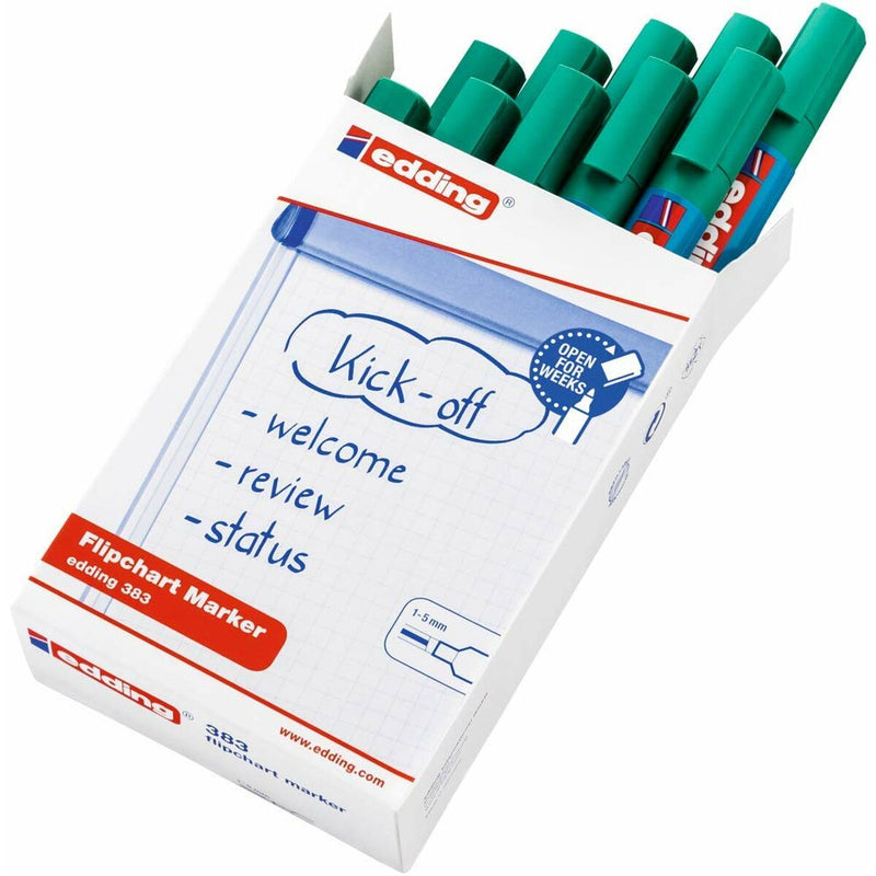 Set of Felt Tip Pens Edding 383 Green (10 Pieces) (Refurbished D)