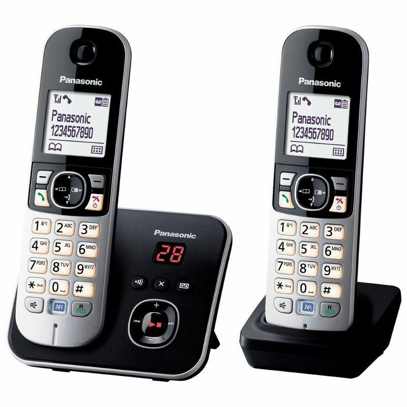 Kabelloses Telefon Panasonic KX-TG6822FRB Schwarz Grau (Restauriert B)