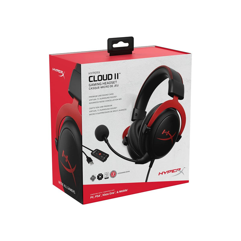 Auriculares con Micrófono Hyperx KHX-HSCP-RD Cloud II Rojo/Negro (Reacondicionado B)