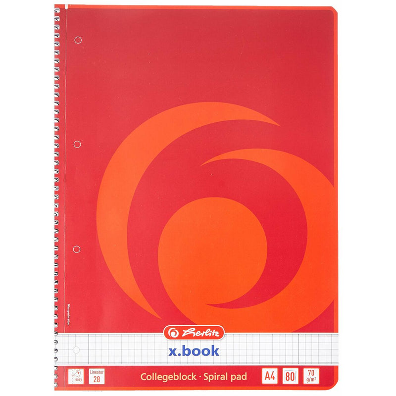 Cahier Herlitz 306.456 Rouge A4 (Reconditionné A)