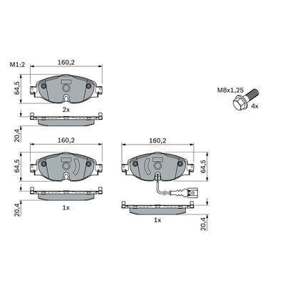 Plaquettes de frein BOSCH BP1505 (Reconditionné B)