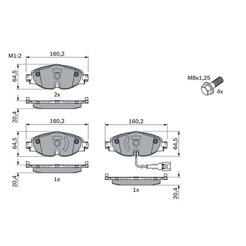 Brake pads BOSCH BP1505 (Refurbished B)