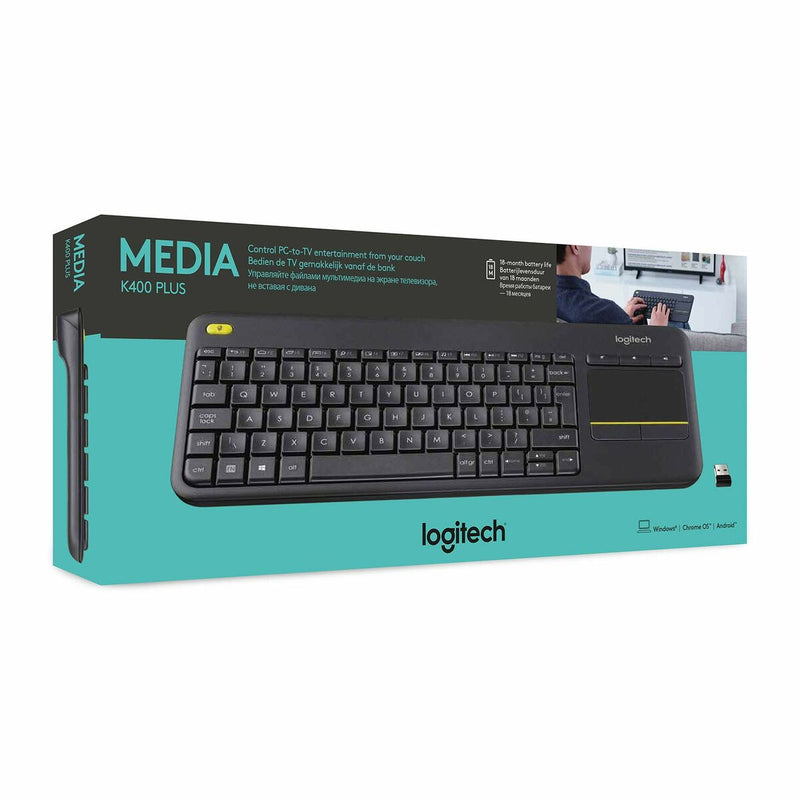 Tastiera Logitech Media K400 Plus Nero (Ricondizionati B)