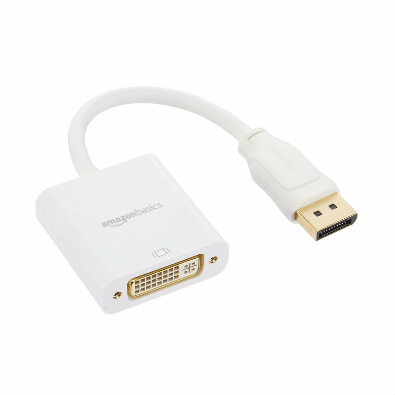 DisplayPort to DVI Adapter Amazon Basics HL-007254 White (Refurbished A+)