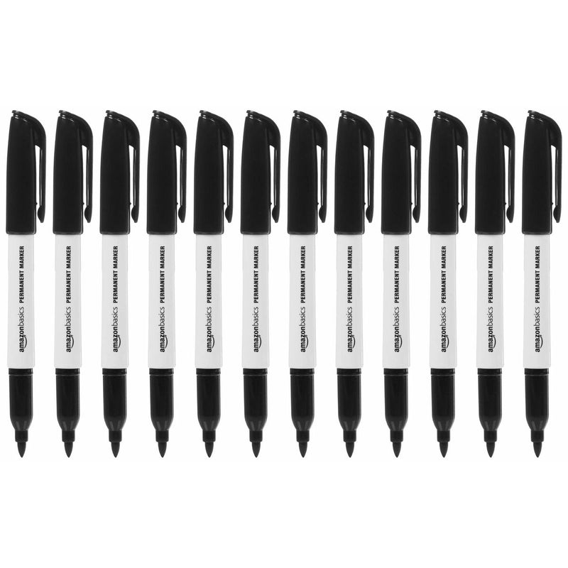 Permanent marker Amazon Basics PY100201 Black (Refurbished A+)