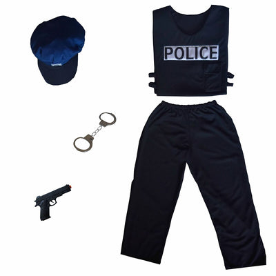 Costume for Children Police Officer Black (Refurbished C)