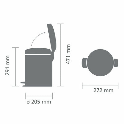 Papierkorb mit Pedal Brabantia (Restauriert C)