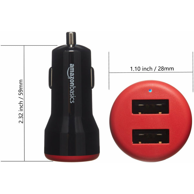 Chargeur de voiture Amazon Basics CLA-2U5480_Black_Red (Reconditionné A+)