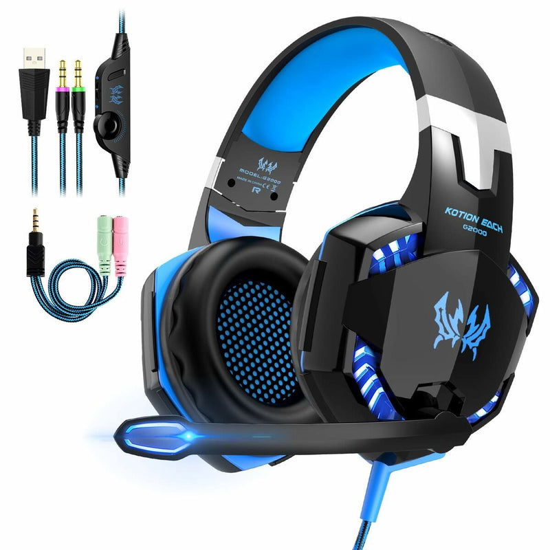 Auricolari con Microfono Gaming G2000 Azzurro (Ricondizionati A)