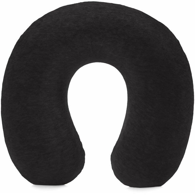 Viscoelastic Neck Pillow with Ergonomic Contours Amazon Basics Black (Refurbished B)