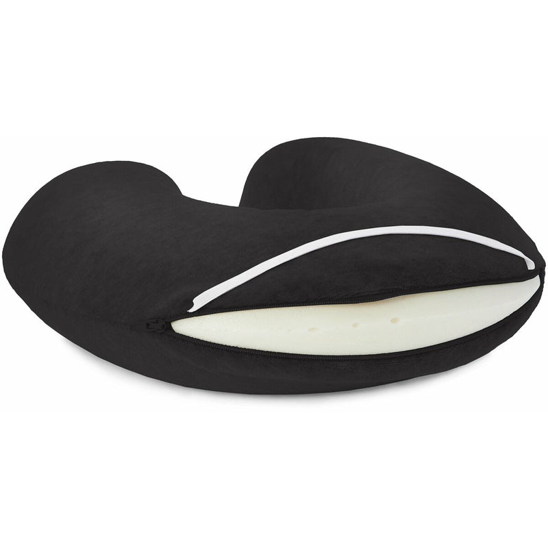 Viscoelastic Neck Pillow with Ergonomic Contours Amazon Basics Black (Refurbished B)