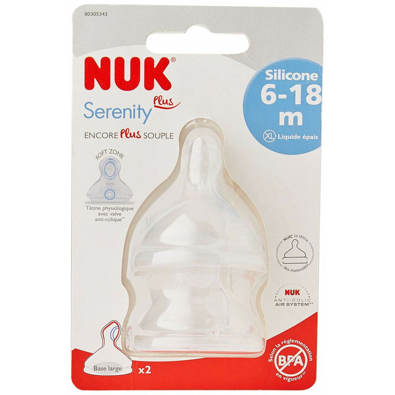 Teat Nuk (2 uds) Silicone BPA-free 6-18 Months (Refurbished A)