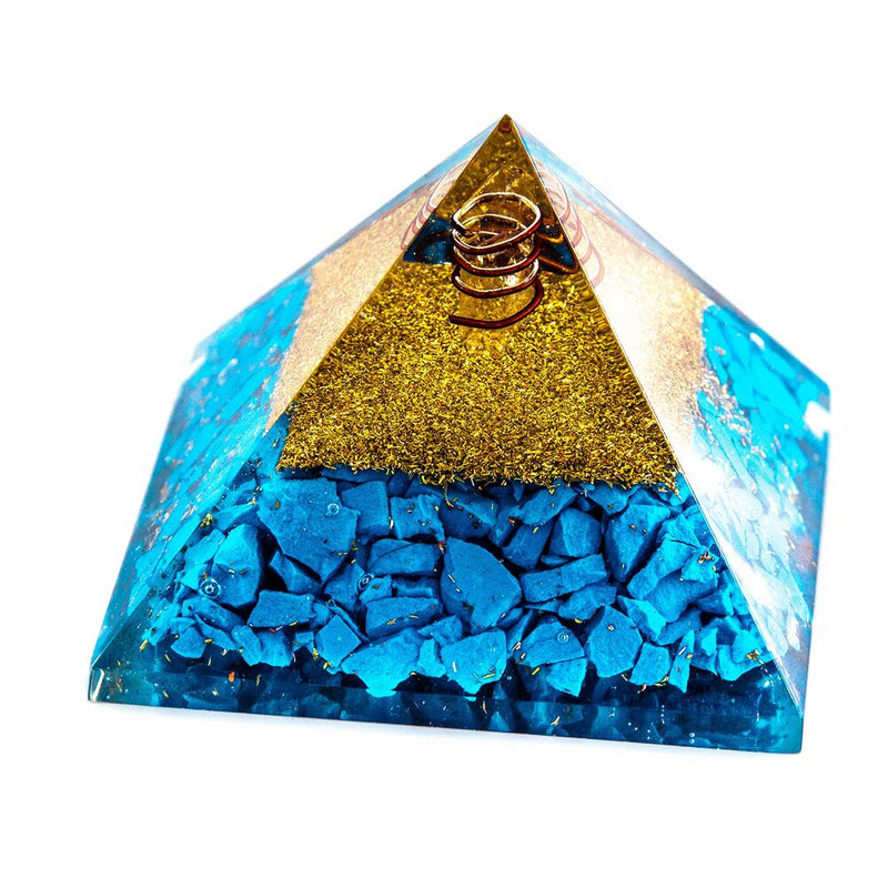 Figura Decorativa Organite Pyramid Turquesa (Reacondicionado A+)