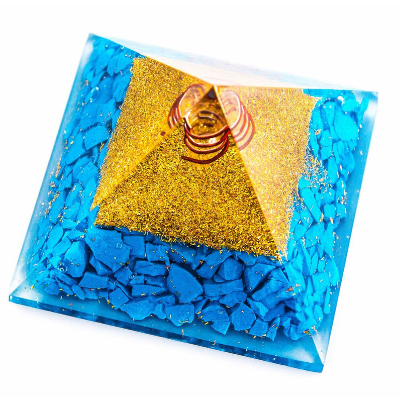 Figura Decorativa Organite Pyramid Turquesa (Reacondicionado A+)